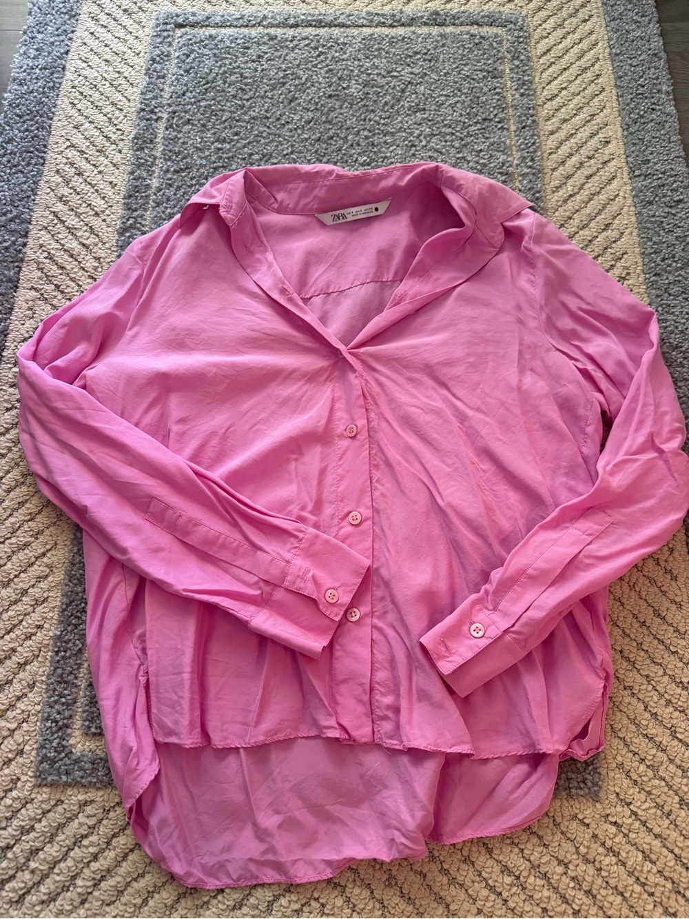 Zara Bubblegum Pink Button-Down Shirt
